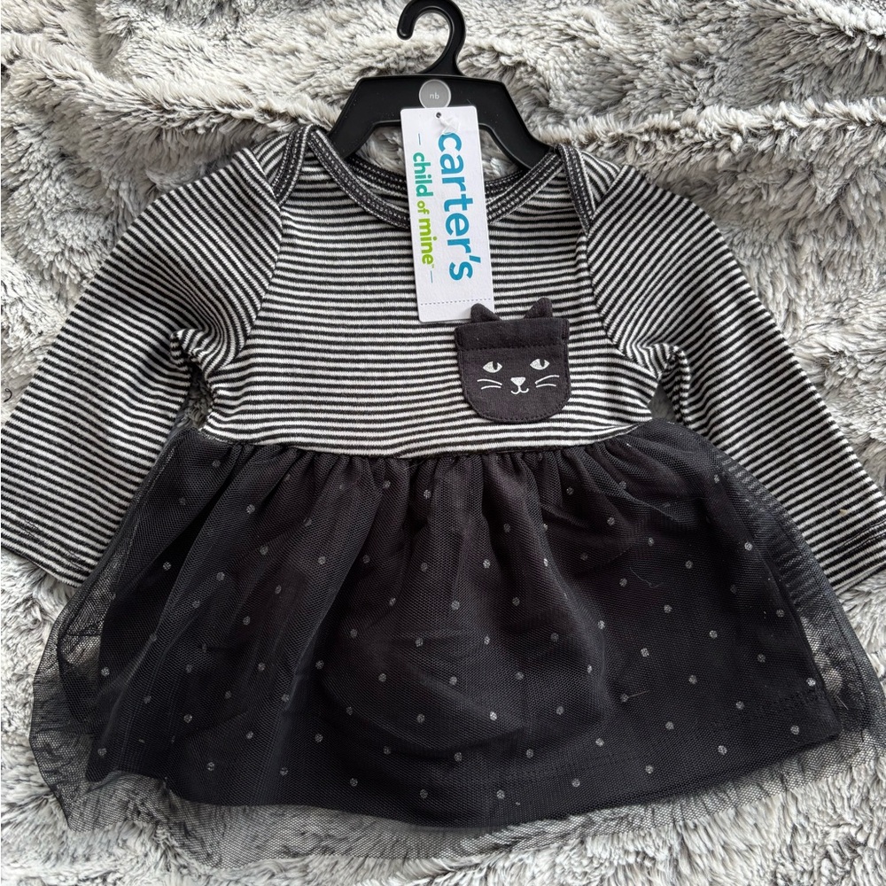 Child of Mine Striped Outfit with Cat Detail